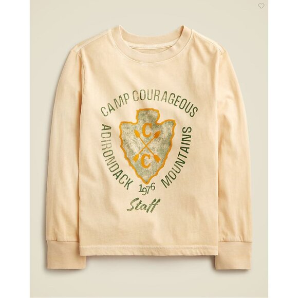 J. Crew Crewcuts Long-Sleeve "Camp Courageous" Graphic Tee Kids' Size Small NWT! - Picture 1 of 4